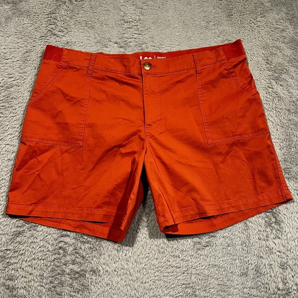 Lee Pants - Lee Bermuda Shorts Women's 20 M Burnt Orange Walking Outdoors Elastic Waist